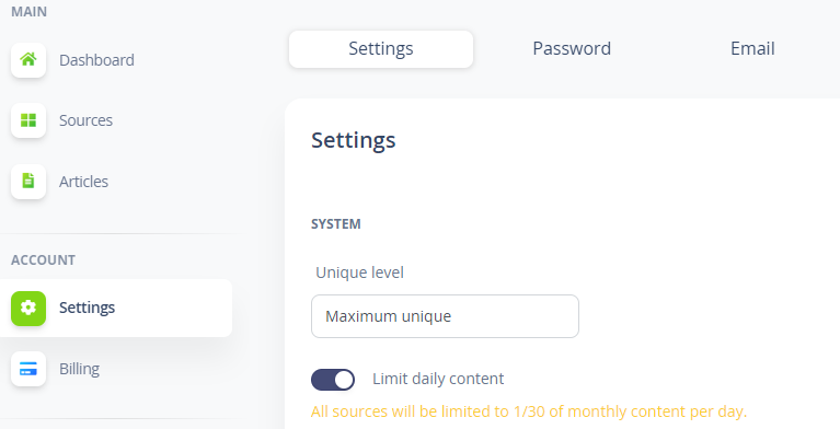 OhContent New feature: Uniqueness Level Setting